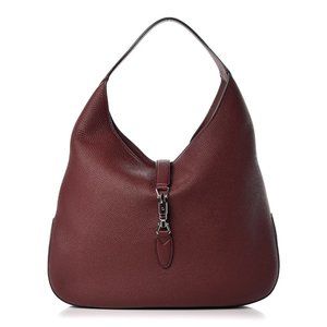 Gucci Jackie Piel Soft Hobo Handbag Burgundy Large NWOT